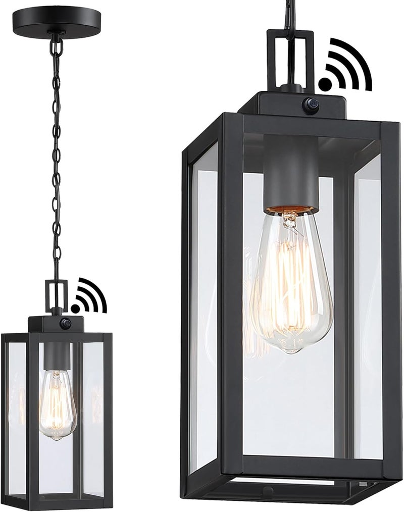 Faymart lighting ضوء معلق خارجي 13 بوصة من الغسق حتى الفجر للمدخل ضوء معلق للباب الأمامي مع جهاز استشعار ضوء فوتوسيلي - Image 1